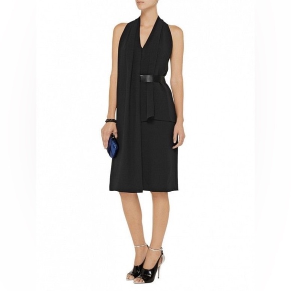 NWT Alexander Wang Belted Wrap Scarf Sleeveless Midi Cocktail Dress, Size 2 - Picture 1 of 13